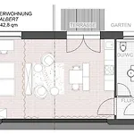 Moderne Studiowohnung In Mit Kueche Und Innenhof شقة