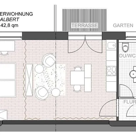 Moderne Studiowohnung In Mit Kueche Und Innenhof Apartament